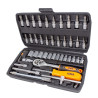 Zestaw nasadek 1/4" 4-14 mm bitonasadek 46el grzechotka klucze nasadowe CRV