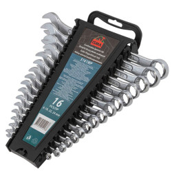 Zestaw 16 kluczy płasko-oczkowych 6-24 mm klucze płasko-oczkowe stal CrV