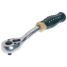 Grzechotka wzmocniona wygięta 1/2" 250mm 72 zęby gumowa rękojeść Rockforce