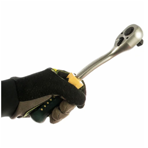 Grzechotka wzmocniona wygięta 1/2" 250mm 72 zęby gumowa rękojeść Rockforce