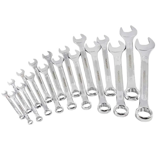 18 Kluczy Płasko-oczkowych 8-32 mm Zestaw klucze płasko-oczkowe Forcekraft