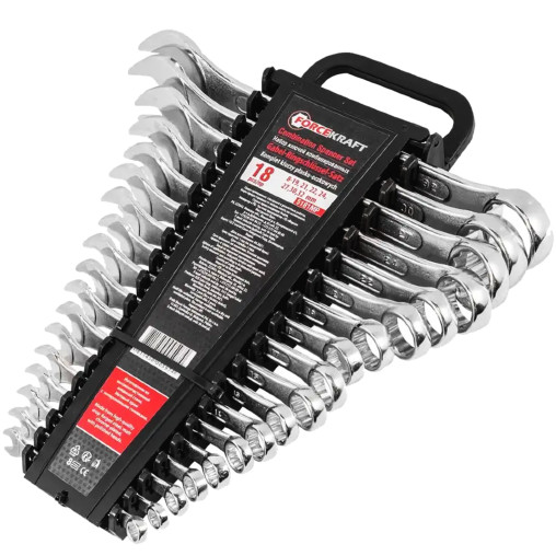 18 Kluczy Płasko-oczkowych 8-32 mm Zestaw klucze płasko-oczkowe Forcekraft