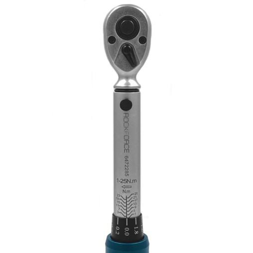 Klucz dynamometryczny z blokadą 1/4'' 1-25 Nm dwustronny Rockforce