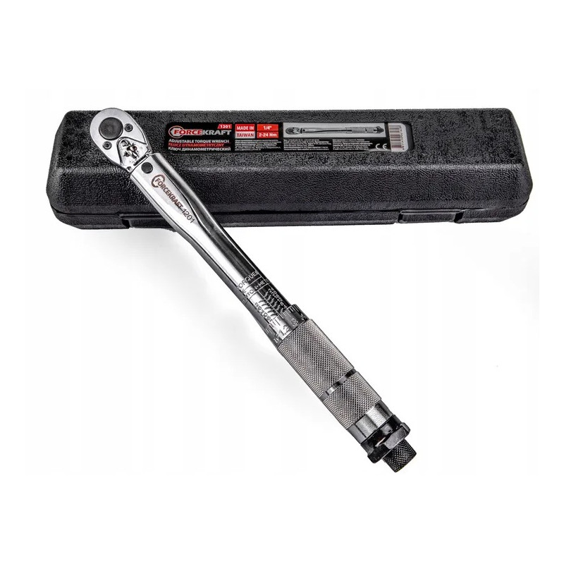 Klucz dynamometryczny 1/4" 2-24 Nm z blokadą walizka Forcekraft