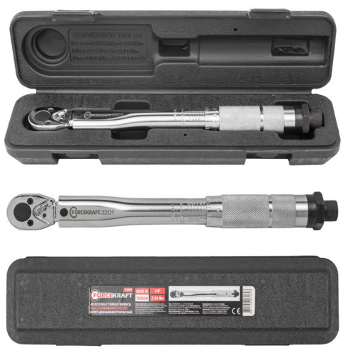 Klucz dynamometryczny 1/4" 2-24 Nm z blokadą walizka Forcekraft