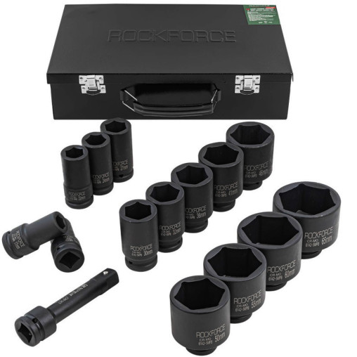 Zestaw nasadek udarowych 3/4 17-65mm 6-kątne 14el Nasadki udarowe Rockforce