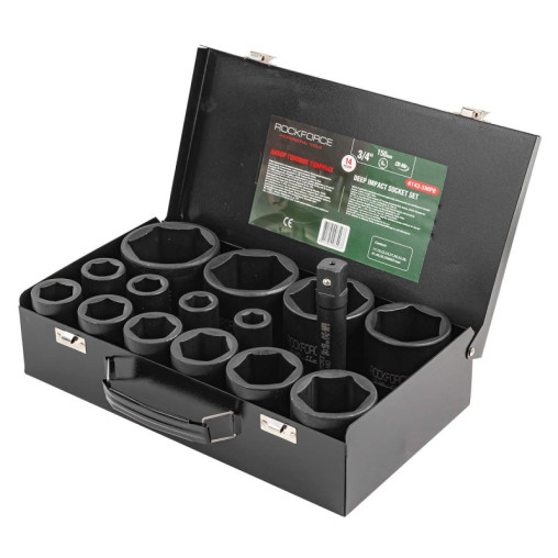 Zestaw nasadek udarowych 3/4 17-65mm 6-kątne 14el Nasadki udarowe Rockforce