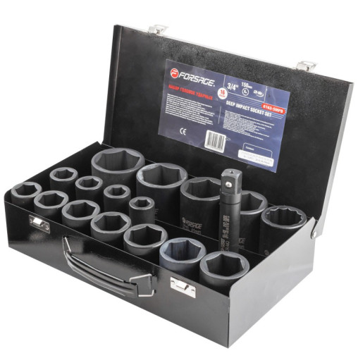 Zestaw nasadek udarowych długich 3/4" 17-50mm 6-kątne