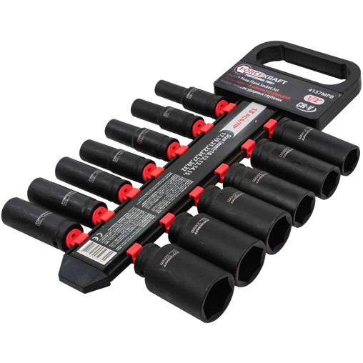 FORCKRAFT Zestaw NASADEK udarowych DŁUGICH 1/2" 10-32mm 13 ELEMENTÓW 6-kąt