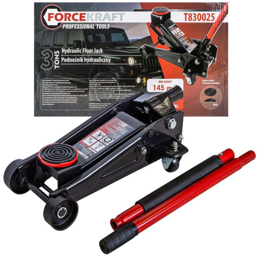 Podnośnik Hydrauliczny samochodowy ŻABA 3 TONY lewarek 145-475mm Forcekraft