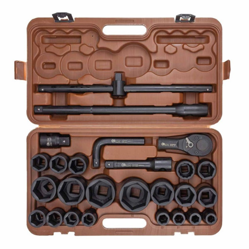 Klucze nasadowe udarowe  3/4'' 17-65mm 6-kątne 26el walizka