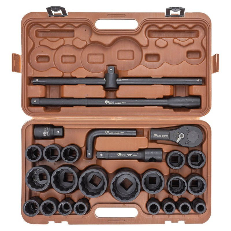 Zestaw nasadek udarowych 3/4" 12-kątne 17-65mm 26el walizka