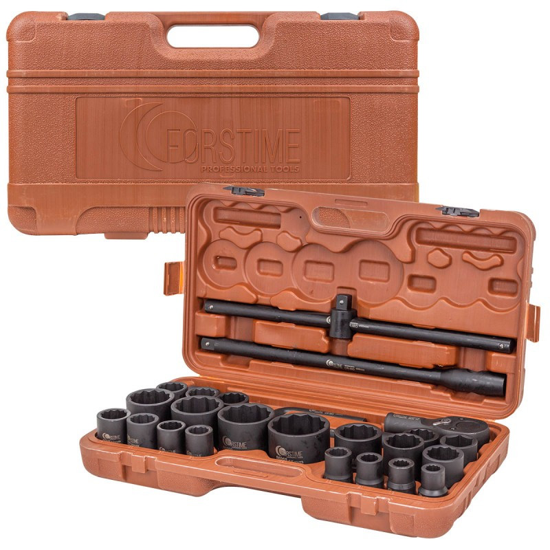 Zestaw nasadek udarowych 3/4" 12-kątne 17-65mm 26el walizka