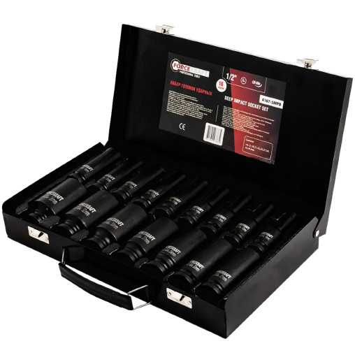 FORCEKRAFT Zestaw NASADEK udarowych DŁUGICH 1/2" 16 ELEMENTÓW 10-36mm