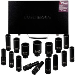 FORCEKRAFT Zestaw NASADEK udarowych DŁUGICH 1/2" 16 ELEMENTÓW 10-36mm