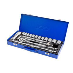 Zestaw kluczy nasadowych Grzechotka nasadki 1/2" 8-32mm 6kąt 24el Forsage