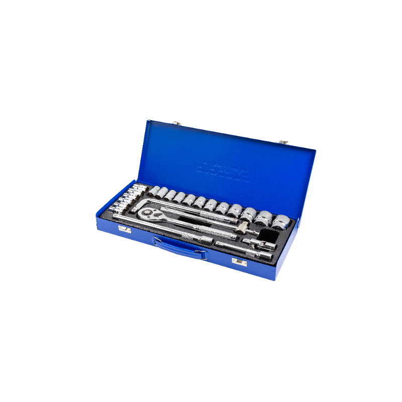 Zestaw kluczy nasadowych Grzechotka nasadki 1/2" 8-32mm 6kąt 24el Forsage