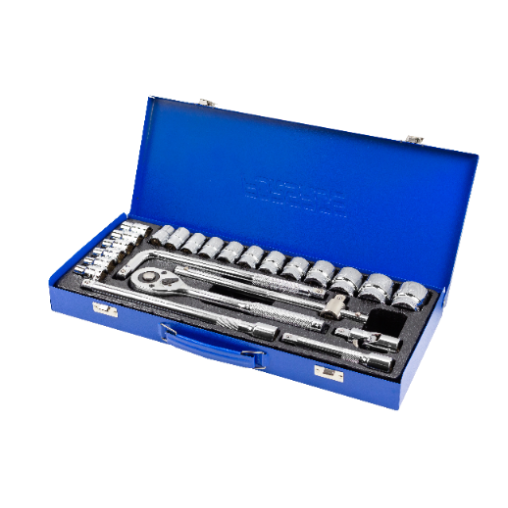 Zestaw kluczy nasadowych Grzechotka nasadki 1/2" 8-32mm 6kąt 24el Forsage