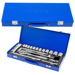 Zestaw kluczy nasadowych Grzechotka nasadki 1/2" 8-32mm 6kąt 24el Forsage