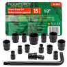 Zestaw nasadek udarowych 1/2" 10-32mm 6-kątne