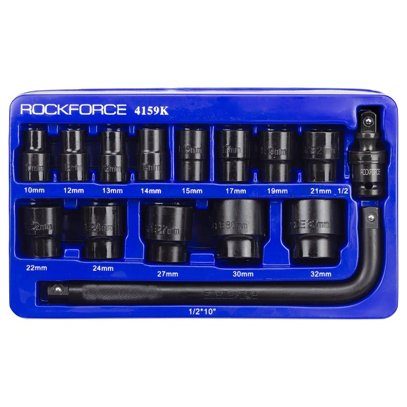 Zestaw nasadek udarowych 1/2" 10-32mm 6-kątne