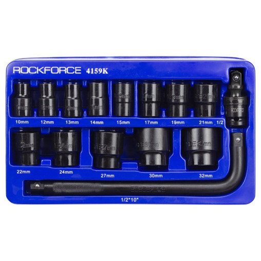 Zestaw nasadek udarowych 1/2" 10-32mm 6-kątne