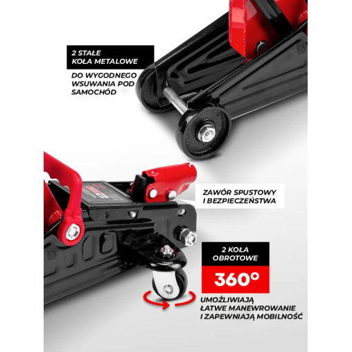 Podnośnik Samochodowy hydrauliczny 140-290 mm 2T punktowy Żaba Forcekraft