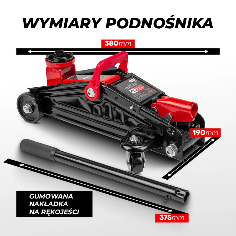 Podnośnik Samochodowy hydrauliczny 140-290 mm 2T punktowy Żaba Forcekraft