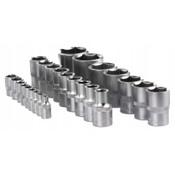 FORCEKRAFT Zestaw NASADEK udarowych 6-kątnych 25 ELEMENTÓW 1/4" 1/2"