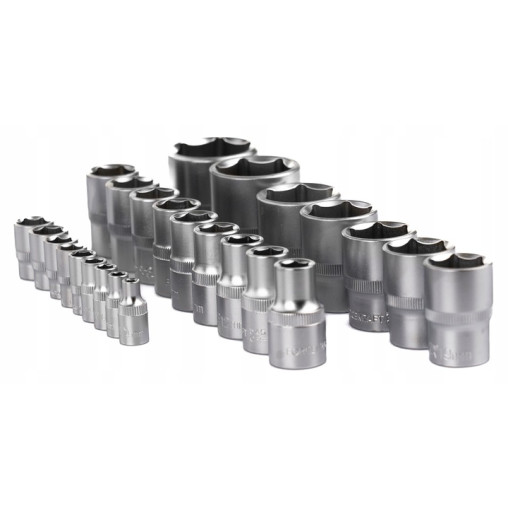 FORCEKRAFT Zestaw NASADEK udarowych 6-kątnych 25 ELEMENTÓW 1/4" 1/2"