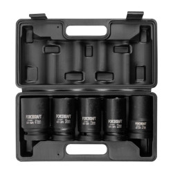 Nasadki udarowe 1" 27-41 mm zestaw 5 nasadek udarowych w walizce 6-kątne