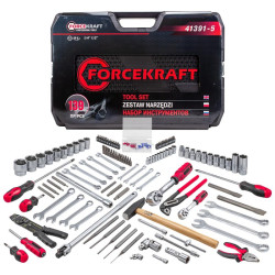 Zestaw narzędzi bity nasadki klucze 1/4 1/2" 139el. 4-32mm 6-kąt Forcekraft