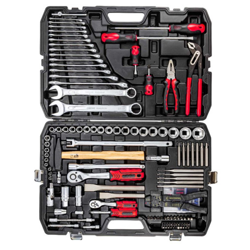Zestaw narzędzi bity nasadki klucze 1/4 1/2" 139el. 4-32mm 6-kąt Forcekraft