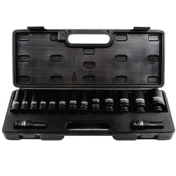 FORCEKRAFT Zestaw NASADEK udarowych GŁĘBOKICH 1/2" 10-36mm 6-kątne 15 EL