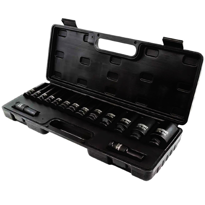 FORCEKRAFT Zestaw NASADEK udarowych GŁĘBOKICH 1/2" 10-36mm 6-kątne 15 EL