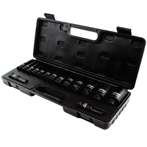 FORCEKRAFT Zestaw NASADEK udarowych GŁĘBOKICH 1/2" 10-36mm 6-kątne 15 EL