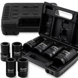 FORCEKRAFT Zestaw 4 nasadek UDAROWYCH GŁĘBOKICH w walizce 1" 12-kątne 27-36mm