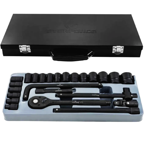 EVERFORCE Zestaw narzędzi 1/2" 6-kątnych 8-32mm 24 ELEMENTY + WALIZKA