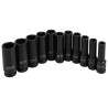 Zestaw 11 nasadek udarowych głębokich 10-24 mm 1/2" nasadki 6-kątne CrMo