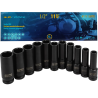 Zestaw 11 nasadek udarowych głębokich 10-24 mm 1/2" nasadki 6-kątne CrMo