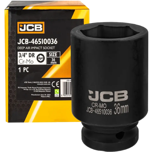 JCB NASADKA udarowa GŁĘBOKA 3/4" Cr-Mo 6-kątna 36mm