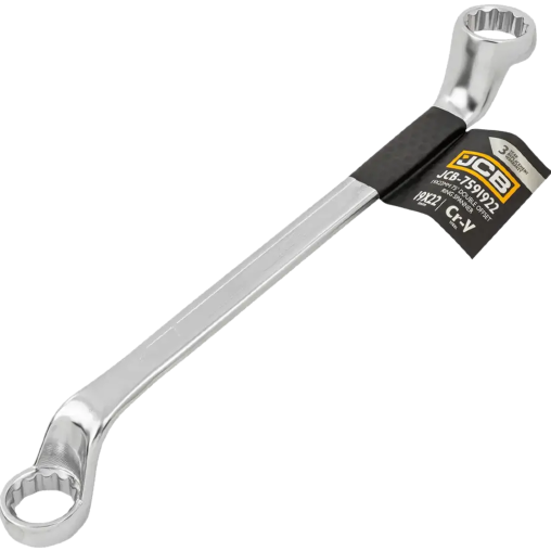 JCB Klucz OCZKOWY 2-stronny odgięty o 75 STOPNI 19x22 mm Cr-V 12-KĄTNY