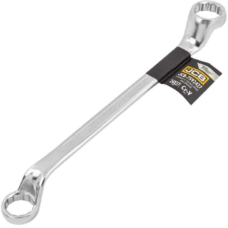 JCB Klucz OCZKOWY 2-stronny odgięty o 75 STOPNI 24x27 mm Cr-V 12-KĄTNY