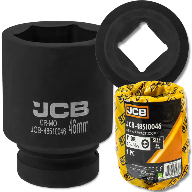 JCB Nasadka UDAROWA głęboka 1" 46mm 6-kątna Cr-Mo KLUCZ nasadowy