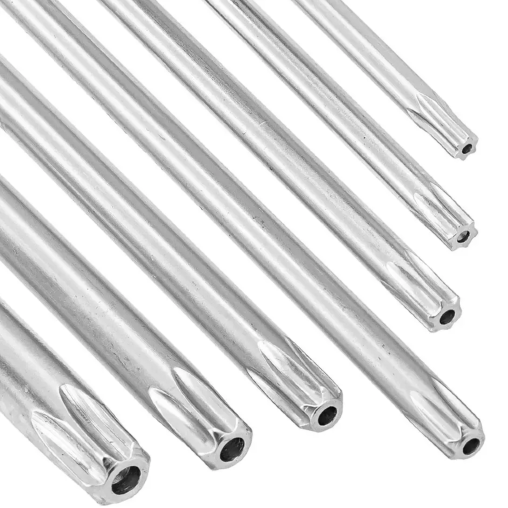 JCB Zestaw KLUCZY TORX długich z OTWOREM 7 ELEMENTÓW T10H-T40H typu L Cr-V