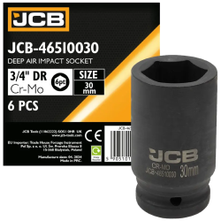 JCB NASADKA udarowa GŁĘBOKA 3/4" Cr-Mo 6-kątna 30mm KLUCZ nasadowy
