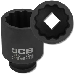 JCB NASADKA udarowa GŁĘBOKA 3/4" Cr-Mo 12-kątna 43mm KLUCZ NASADOWY