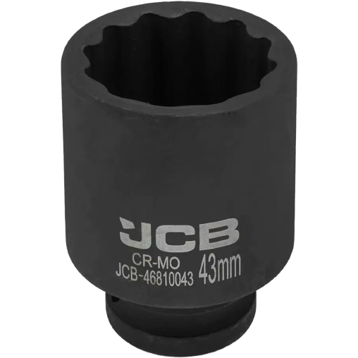 JCB NASADKA udarowa GŁĘBOKA 3/4" Cr-Mo 12-kątna 43mm KLUCZ NASADOWY