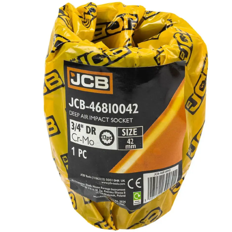 JCB NASADKA udarowa GŁĘBOKA 3/4" Cr-Mo 12-kątna 42mm KLUCZ NASADOWY