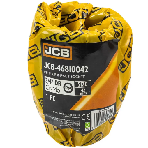 JCB NASADKA udarowa GŁĘBOKA 3/4" Cr-Mo 12-kątna 42mm KLUCZ NASADOWY